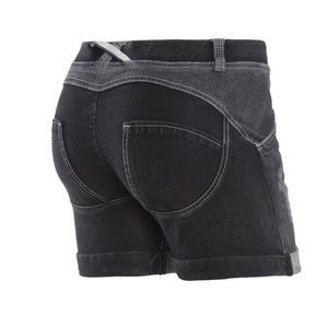 Freddy black distressed low waisted shorts